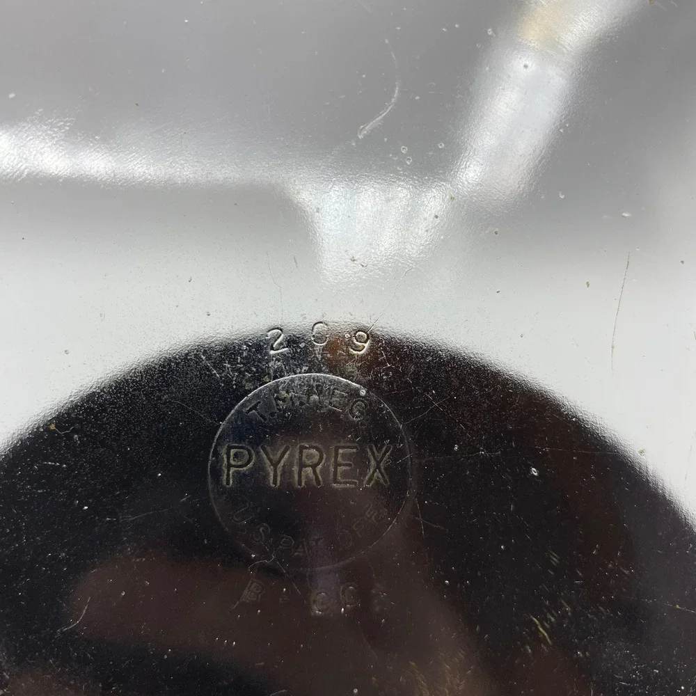 Pyrex 10in Pie Plate Clear Glass Vintage 209 Round Baking Dish Wide Rim Rustic